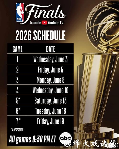 NBA官宣总决赛赛程：6月4日开打最晚6月20日结束 为世界杯做调整